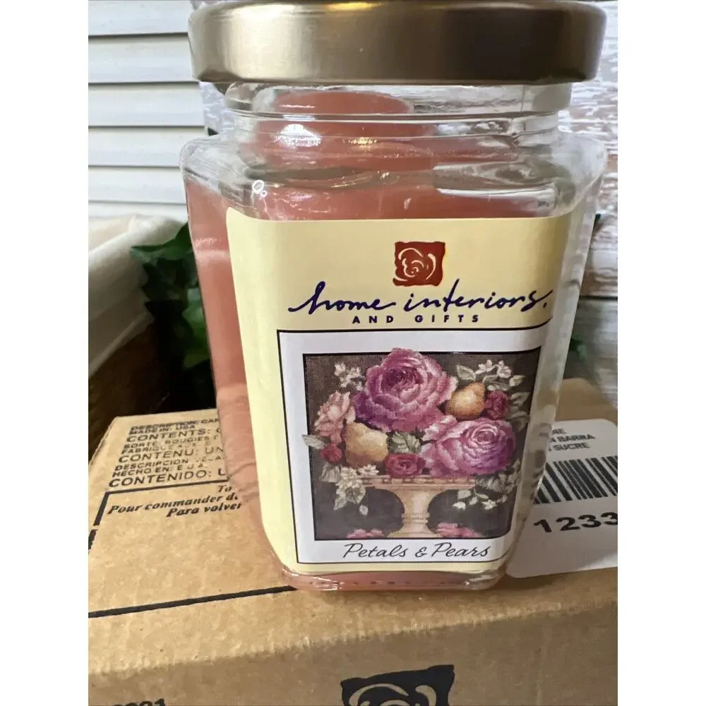 Vintage Home Interiors 1999 Peaches and Cream Scented Jar Candle New 7.5oz